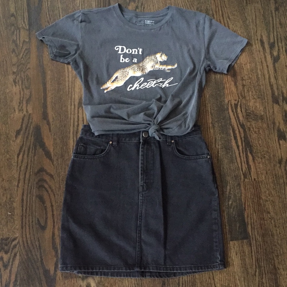 ASOS Washed Black Denim Mini